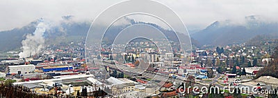 Panoramic view of Sevnica, Slovenia, town where Melania Trump grew up Stock Photo