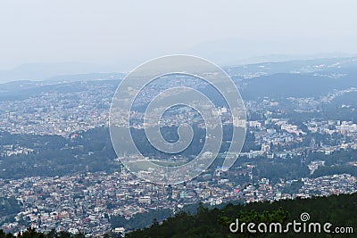 Panoramic view of Shillong city from Shillong peak, Meghalaya Stock Photo