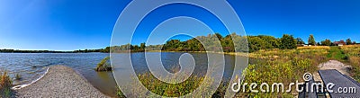 Panoramic view of the shoreline of Ed Zorinsky lake Omaha Stock Photo