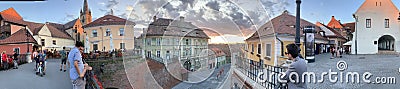 Panoramic view from Sibiu `liar`s bridge` Editorial Stock Photo