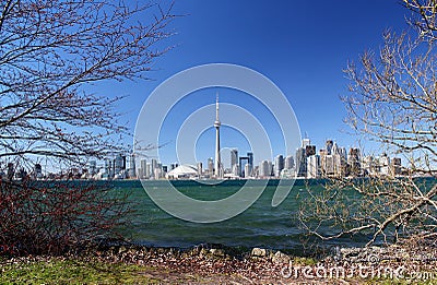 Panoramic view: Skyline of Toronto / Ontario / Canada Editorial Stock Photo