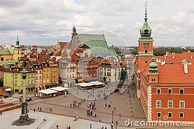 View of Castle square. Warsaw. Poland Editorial Stock Photo