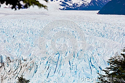 Panoramic view of surface of ice glacier in Chile Stock Photo