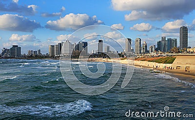 Panoramic view of tel Aviv from Jaffa Editorial Stock Photo