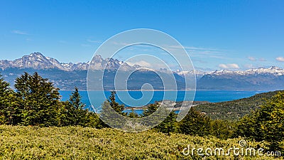 Panoramic view, Tierra del Fuego National Park, Ushuaia, Argentina Stock Photo