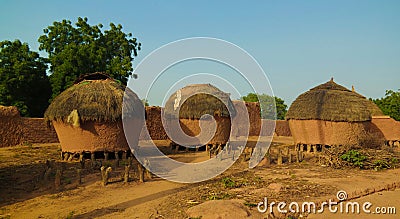 Panoramic view to Bkonni village of Hausa people, Tahoua, Niger Stock Photo
