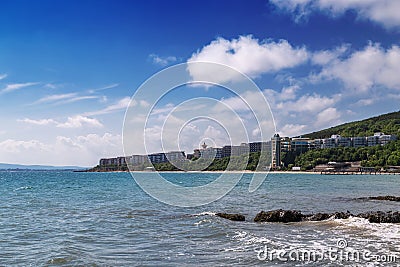 Panoramic view to sea resort Paradise Beach, Bulgaria Stock Photo