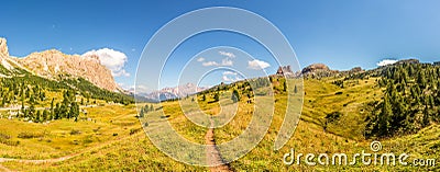 Panoramic view at the Tofana di Rozes and Averau Peak in Dolomites - South Tyrol,Italy Stock Photo