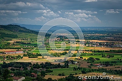 Tuscan landscape in the province of Arezzo, in Tuscany, Italy Stock Photo