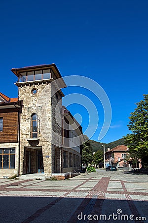Panoramic view of town of Etropole, Sofia Province, Bulgaria Editorial Stock Photo