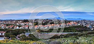 Panoramic view of tract homes along the Dana Point coast Stock Photo