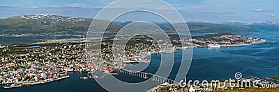 Panoramic view of Tromso and its port, Norway Stock Photo