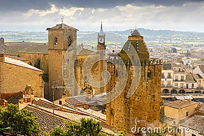 Panoramic view Trujillo. Scenic view from the castle. Caceres province. Spain Stock Photo