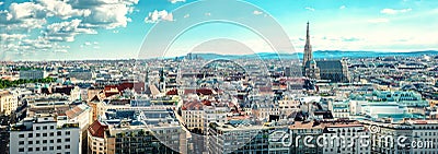 Panoramic view of Vienna city Stock Photo