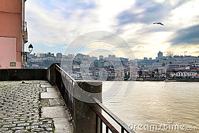 Panoramic view of Vila Nova de Gaia town in Portugal Editorial Stock Photo