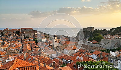 aerial panoramic view of dubrovnik city Stock Photo