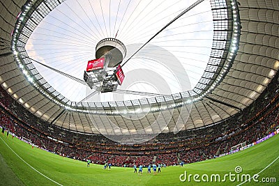 Panoramic view of Warsaw National Stadium Editorial Stock Photo