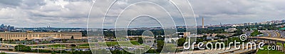 Panoramic view Washington DC . Washington Monument and the Pentagon Stock Photo