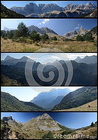 Panoramic views of Pyrenees Stock Photo
