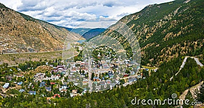 Panorma of historic Georgetown, Colorado Stock Photo