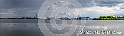 A panorma view across the Firth of Forth towards the Forth Railway bridge, Scotland Stock Photo