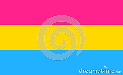 Pansexual pride flag. Symbol of LGBT community Vector Illustration