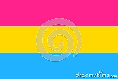 Pansexual Pride flag Cartoon Illustration