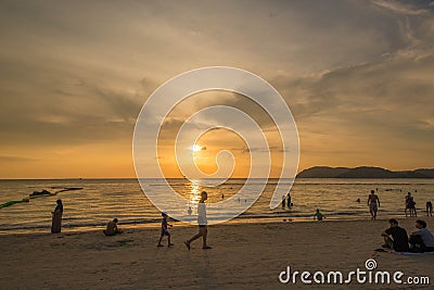 Pantai Cenang Beach in Langkawi, Malaysia. Editorial Stock Photo