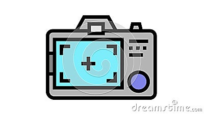 Pantalla Foto Cámara Gadget Color Icono Animación Metrajes - Vídeo de  objetivo, animado: 207607328