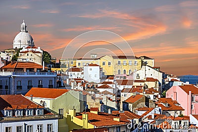 Pantheon church panoramic view, Lisbon, Portugal Stock Photo