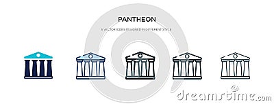 Pantheon icon in different style vector illustration. two colored and black pantheon vector icons designed in filled, outline, Vector Illustration