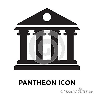 Pantheon icon vector isolated on white background, logo concept Vector Illustration
