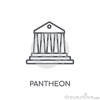 Pantheon linear icon. Modern outline Pantheon logo concept on wh Vector Illustration