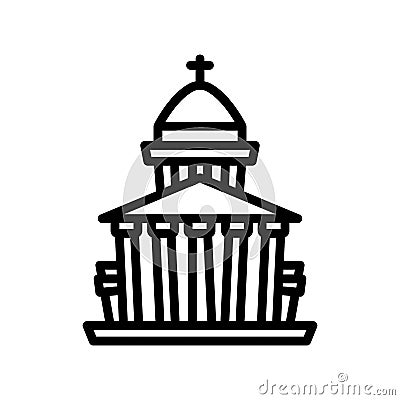 Pantheon, paris, France, architecture fully editable vector icons Vector Illustration