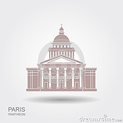 Pantheon in Paris, France. Landmark icon in flat style Vector Illustration