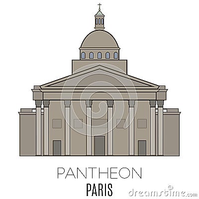 Pantheon, Paris Vector Illustration