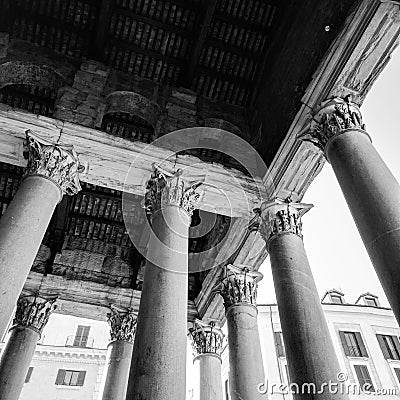 Historical monument of two thousand years old, one of the oldest roman cathedral in the city centre of Rome Stock Photo