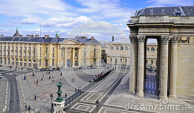 The Pantheon and the Sorbonne Editorial Stock Photo