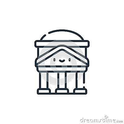 Pantheon vector icon isolated on white background. Outline, thin line Pantheon icon for website design and mobile, app development Vector Illustration