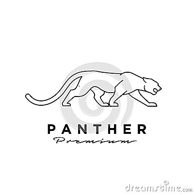 Premium black panther vector logo illustration design Vector Illustration