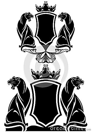 Panther coat of arms Vector Illustration