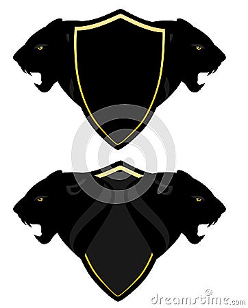 Panther coat of arms vector design Vector Illustration