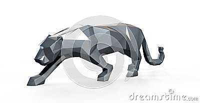 panther 3d render on white background isolated Stock Photo