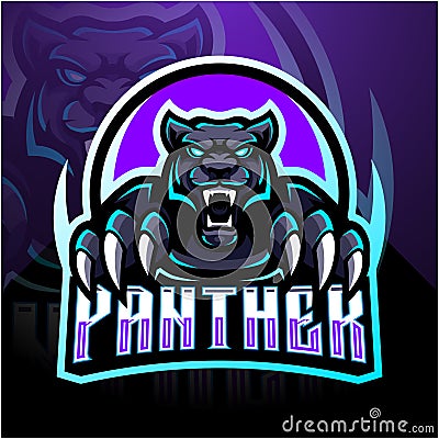 Panther esport mascot logo design Vector Illustration