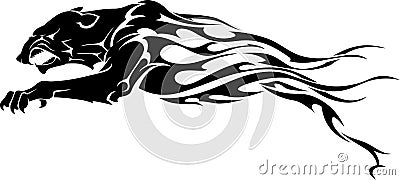 Panther Flame Tattoo Stock Photo