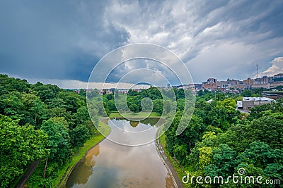 Panther Hollow Lake, in Schenley Park, Pittsburgh, Pennsylvania Stock Photo