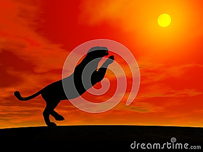 Panther jumping to the sun Stock Photo
