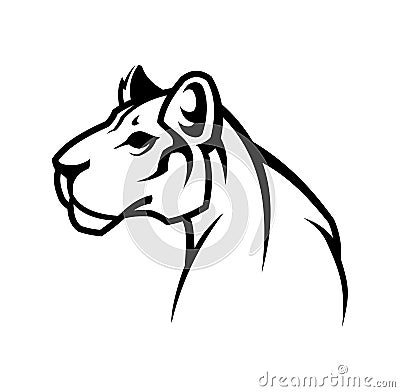 Panther outline silhouette. Puma or lioness icon Vector Illustration