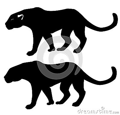 Panther - silhouette Stock Photo