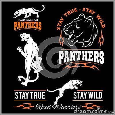 Panther Sport t-shirt graphics, Vintage Apparel typography, Artwork stamp print design, wild big cat head. Vector Illustration